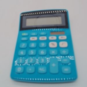 Staples Solar Blue Calculator with LCD Display